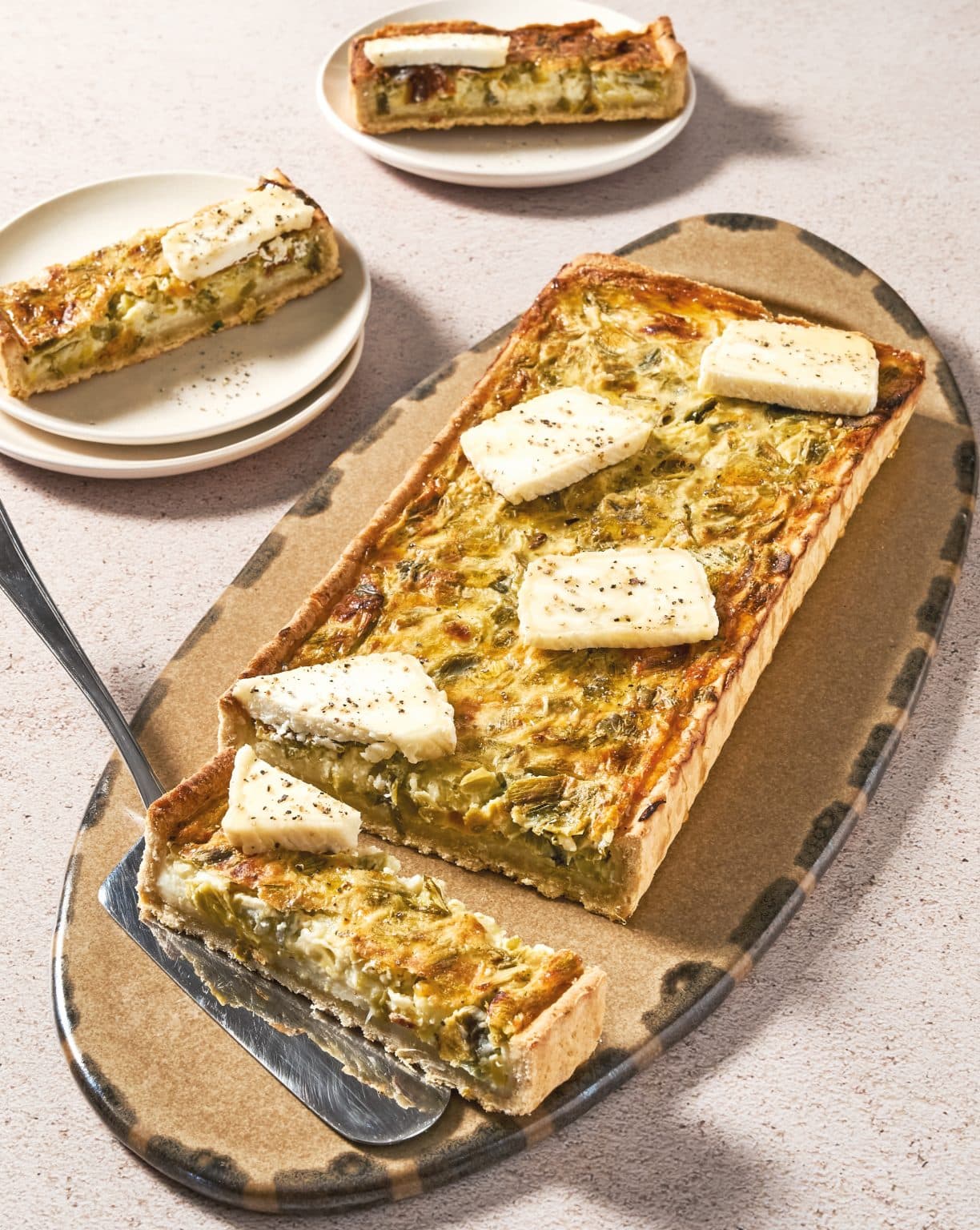 Tarte aux poireaux et chèvre